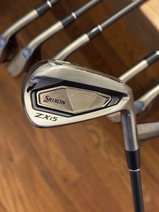 *MINT* Srixon ZXi5 Black Chrome Forged '25 Iron Set +1/2” (4-PW) / Dynamic Gold MID S400 Black shafts (stiff)