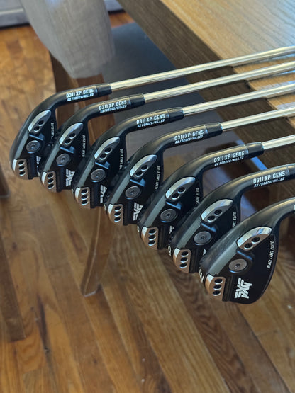 PXG 0311 XP Black Gen5 Iron Set -1” (4-PW) / True Temper Elevate R shafts (regular)